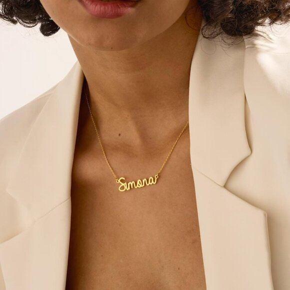 18K Gold Plated Stainless Steel Name Necklace Personalized Custom Name Julia Nec - Picture 2 of 7